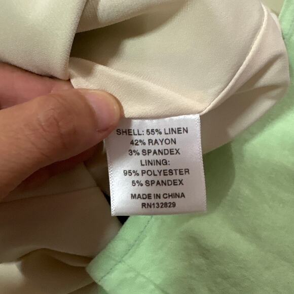 Revolve Camila Coelho Womens XS Georgie Dress in Soft Mint Linen Blend Party - Picture 11 of 13